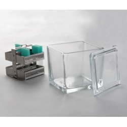 Емкость стеклянная для окраски микропрепаратов на предметных стеклах 95*105*75 мм (20)