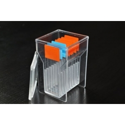 Емкость Хеллендэйл для окраски микропрепаратов с вертикальной установкой на 8 стекол 25х76 мм, с крышкой, ПС, упаковка 20 штук,