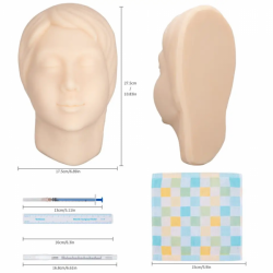 Обучение инъекциям, полностью мягкий силиконовый манекен, человеческая голова, кожа, тренировочная модель с костями внутри UL-30